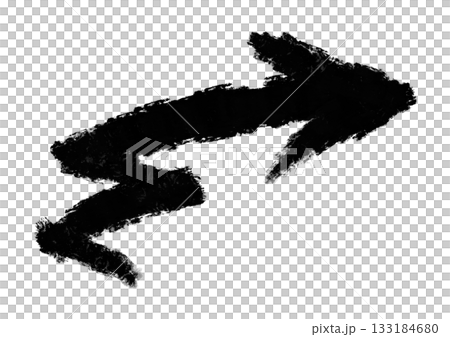 素材用に筆で書いた、太めの矢印マーク 素材用に筆で書いた、太めの矢印マーク 133184680