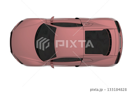 car isolated on transparent background, 3d illustration, cg render 133184828