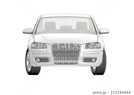 car isolated on transparent background, 3d illustration, cg render 133184844