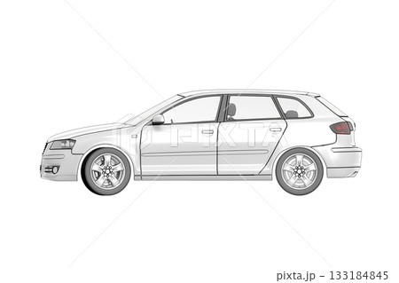 car isolated on transparent background, 3d illustration, cg render 133184845