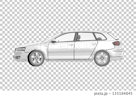 car isolated on transparent background, 3d illustration, cg render 133184845