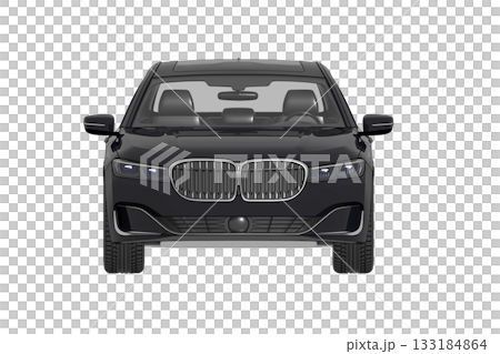car isolated on transparent background, 3d illustration, cg render 133184864