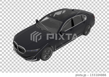 car isolated on transparent background, 3d illustration, cg render 133184866