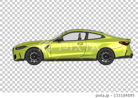 car isolated on transparent background, 3d illustration, cg render 133184895