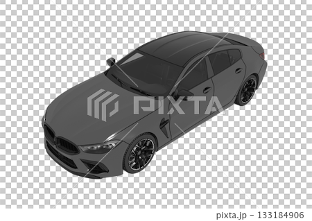 car isolated on transparent background, 3d illustration, cg render 133184906