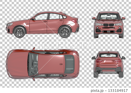car isolated on transparent background, 3d illustration, cg render car isolated on transparent background, 3d illustration, cg render 133184917