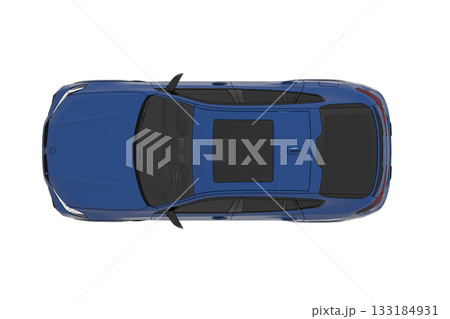 car isolated on transparent background, 3d illustration, cg render 133184931
