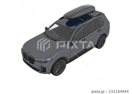 car isolated on transparent background, 3d illustration, cg render 133184944