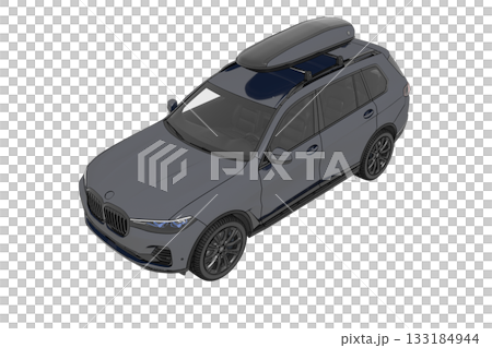 car isolated on transparent background, 3d illustration, cg render 133184944