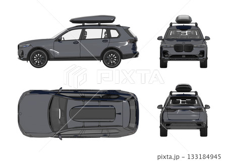 car isolated on transparent background, 3d illustration, cg render 133184945