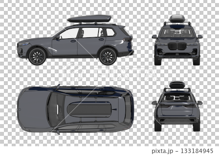 car isolated on transparent background, 3d illustration, cg render 133184945