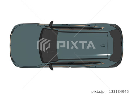 car isolated on transparent background, 3d illustration, cg render 133184946