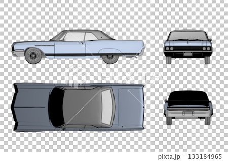 car isolated on transparent background, 3d illustration, cg render 133184965