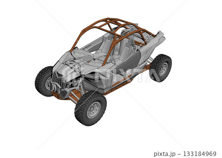 car isolated on transparent background, 3d illustration, cg render 133184969