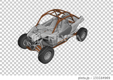 car isolated on transparent background, 3d illustration, cg render 133184969