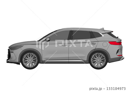car isolated on transparent background, 3d illustration, cg render 133184973