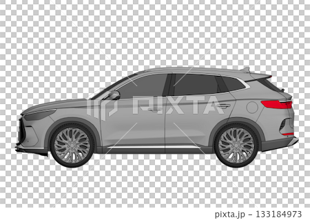 car isolated on transparent background, 3d illustration, cg render 133184973