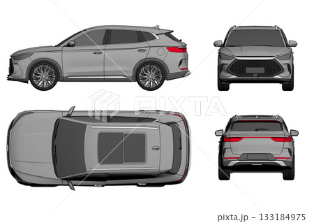 car isolated on transparent background, 3d illustration, cg render 133184975