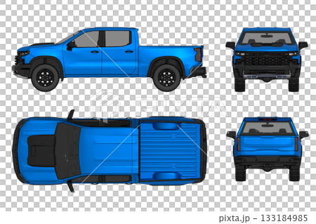 car isolated on transparent background, 3d illustration, cg render 133184985