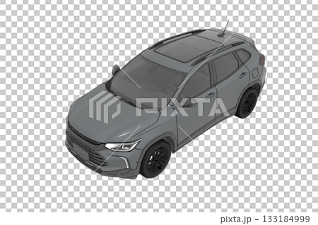 car isolated on transparent background, 3d illustration, cg render 133184999