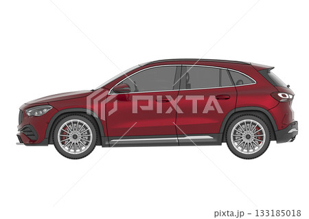 car isolated on transparent background, 3d illustration, cg render 133185018
