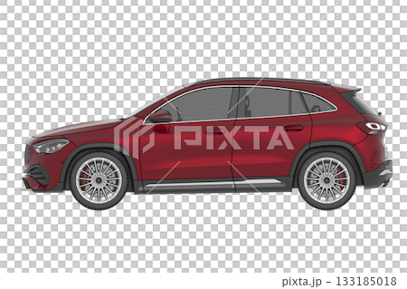 car isolated on transparent background, 3d illustration, cg render 133185018