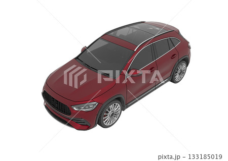 car isolated on transparent background, 3d illustration, cg render 133185019