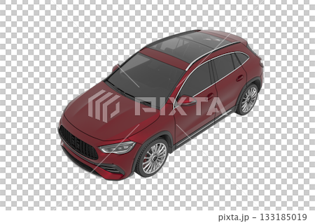 car isolated on transparent background, 3d illustration, cg render 133185019