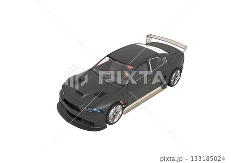 car isolated on transparent background, 3d illustration, cg render 133185024