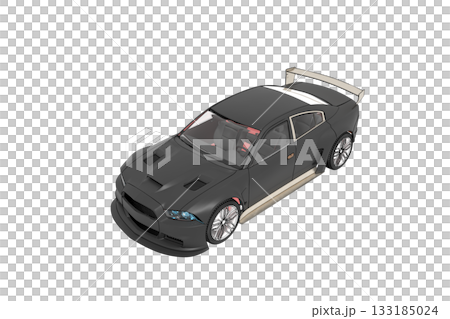 car isolated on transparent background, 3d illustration, cg render 133185024