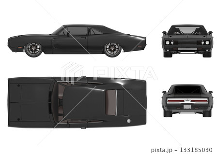 car isolated on transparent background, 3d illustration, cg render 133185030
