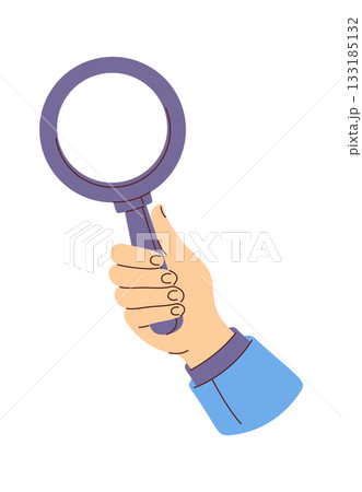 Loupe in human hand element Loupe in human hand element 133185132
