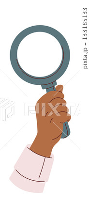 Male hand holding loupe magnifier 133185133