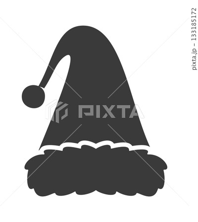 Festive Santa Claus hat silhouette 133185172