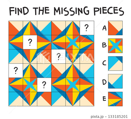 Find the missing piece puzzle. 133185201