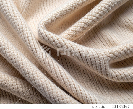 Refined aesthetics. Natural light color. Texture of premium textile fabric. Premium cotton material. 133185367