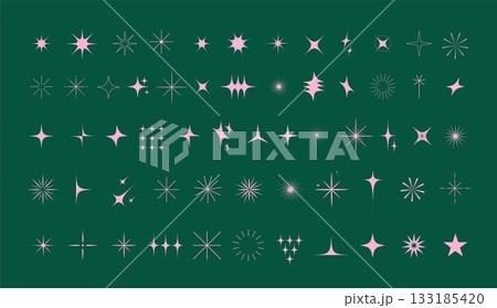 Abstract minimalist geometric stars collection for Christmas, birthday and New Year designs 133185420