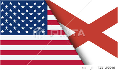 Flags of USA and Alabama. United States and Alabama official flags 133185546
