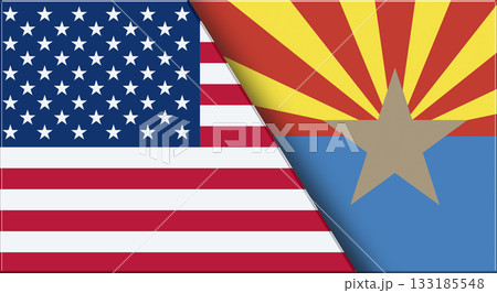 Flags of USA and Arizona. United States and Arizona official flags Flags of USA and Arizona. United States and Arizona official flags 133185548