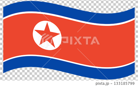Waving flag of North Korea isolated. Waving flag of North Korea isolated. 133185799
