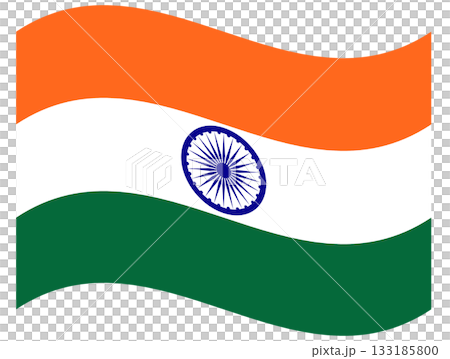 Waving flag of India isolated. Flag of India emoji symbol, wave banner. 133185800