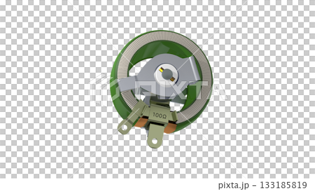 Retro electronic component series (rheostat) PNG image of large variable resistor with high rated power 133185819