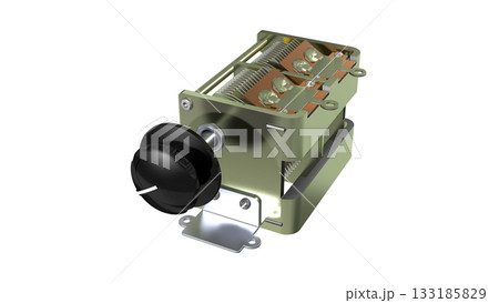 レトロ電子部品シリーズ（エアーバリコン）真空管式ラジオ時代の選局部品のPNG画像 133185829