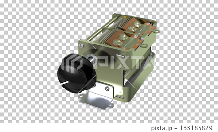 レトロ電子部品シリーズ（エアーバリコン）真空管式ラジオ時代の選局部品のPNG画像 133185829