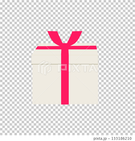 ピンクのリボンがかかったプレゼントボックスのイラスト ピンクのリボンがかかったプレゼントボックスのイラスト 133186210