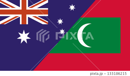 Flag of Australia and Maldives. Two Flags Together Australian and Maldivian Flag of Australia and Maldives. Two Flags Together Australian and Maldivian 133186215