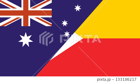 Flag of Australia and Marquesas islands. Two Flags Together 133186217