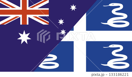 Flag of Australia and Martinique. Two Flags Together Australian and Martinique 133186221