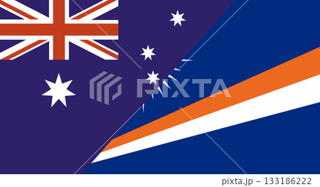 Flag of Australia and Marshall Islands. Two Flags Australia and Marshall Islands 133186222
