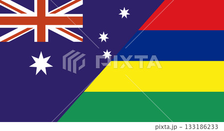 Flag of Australia and Mauritius. Two Flags Together Australian and Mauritian 133186233